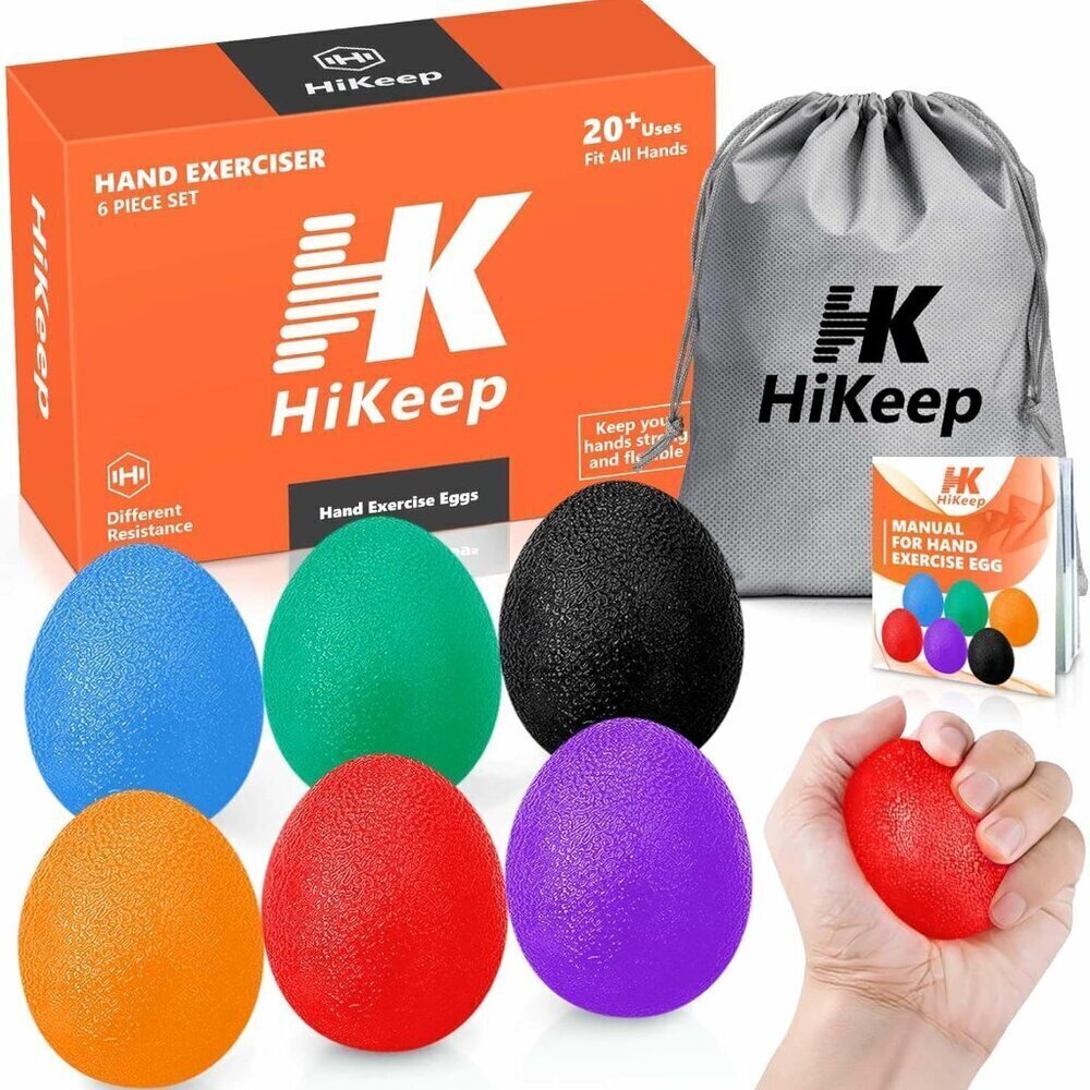 Hand Exercise Balls, Stress Relief Ball - Set of 6 Physical Therapy Different